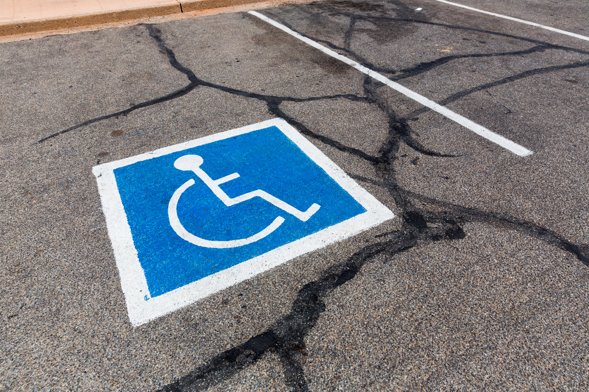 Handicapped Symbol on a Parking Spot.
